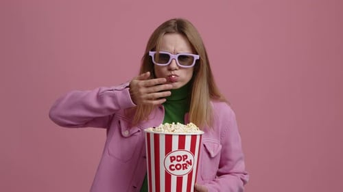 Portrait of a Woman Watching a Drama Movie in the Cinema
