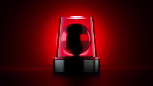 Seamless Loop of Rotating Red Warning Light