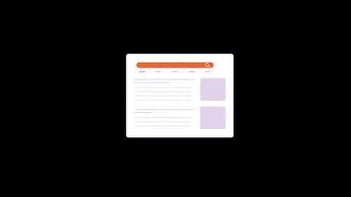 Flat Design Web Search Bar and Content Loading Animation