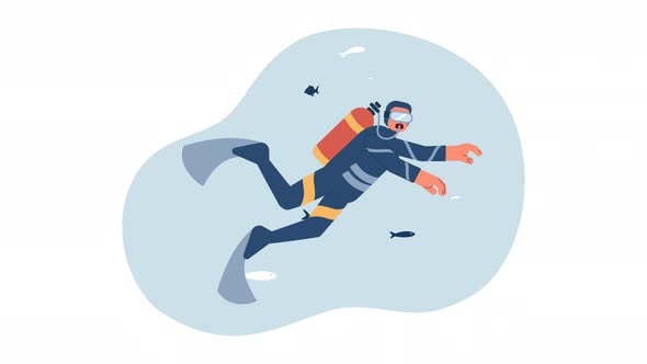Underwater Scuba Diving Cartoon Animation, Elements Motion Graphics ft ...
