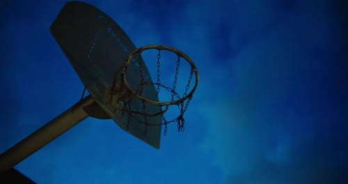 Two Basketball Players Play Street Ball Outside