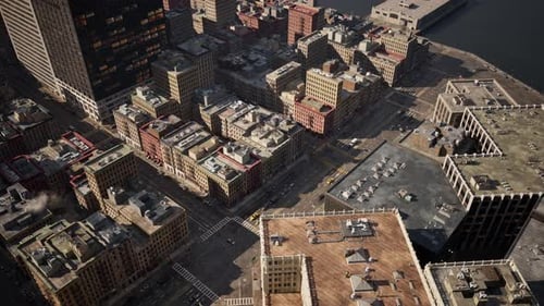 Vista aérea de una ciudad con muchos edificios altos
