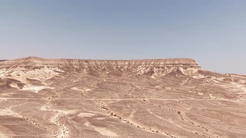 Aerial View of Vast Desert Landscape in Israel