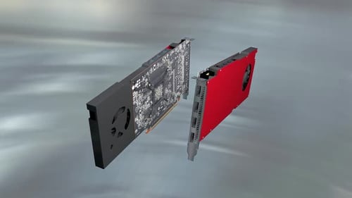 3D Graphics Cards Rotating Technology Showcase