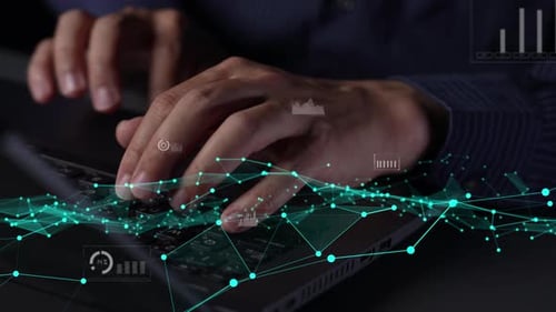 Clavier pratique professionnel pour ordinateur portable avec visualisation des données, graphiques, graphiques et technologie Eleme