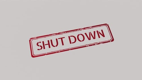 SHUT DOWN Stamp