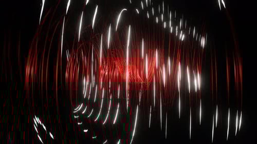 Red With White Sci-Fi Spiraling Splines Background Vj Loop In 4K