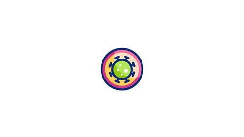 Pulsing Flat Design Microorganism Science Icon