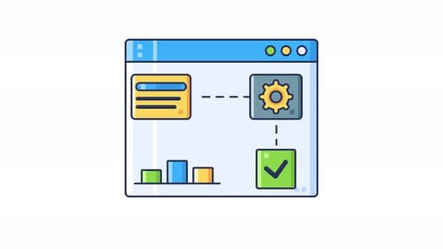 Workflow management system dashboard looping animation