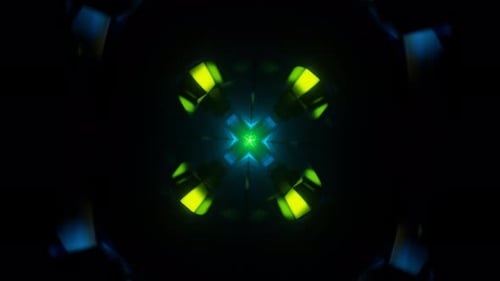 Neon Swirls Pulse Rhythmically in a Pulsating Multicolor VJ Loop