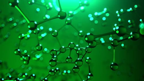 Animated Molecular Structure Network with Glowing Nodes