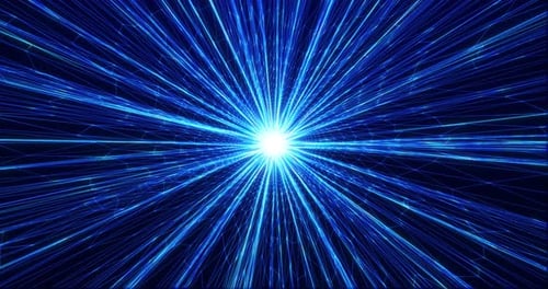 Animation of speed lines. High speed flight lines, digital lights speed, glowing beams in motion