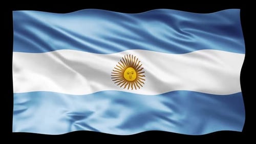 Waving Argentina National Flag Loop Animation