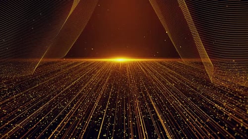 Der Hintergrund der Golden Glitter Particles Awards ist ein luxuriöses, steigendes, glänzendes neues Jahr mit Bewegte Grafiken