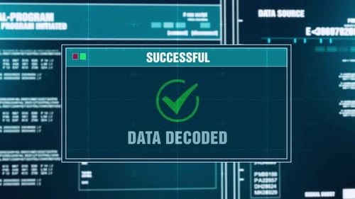 Decoding Data Progress Warning Message Data Decoded Alert On Screen
