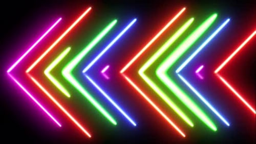 Colorful Glowing Neon Lines Seamless Loop Animation