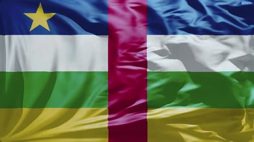 Realistic Central African Republic Flag Waving Loop