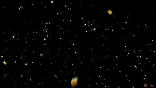 Golden and Multi-Color Confetti Burst and Fall