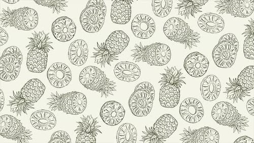 Sketch Style Pineapple Fruit Pattern Loop