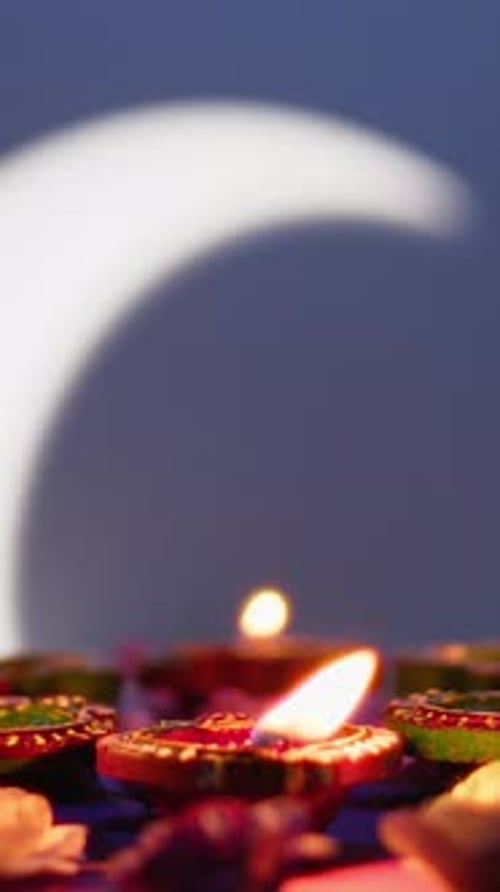 Diwali Decorative Candles Creating Festive Mood