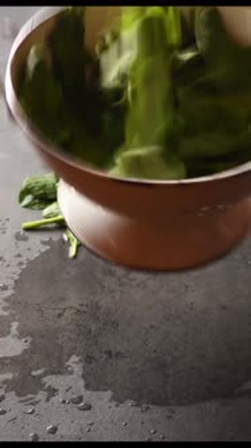 Healthy Green Spinach Leaves In Focus