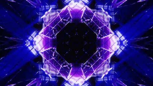 Abstract Purple Gradient Neon Flower Kaleidoscope Dj Loop Animation