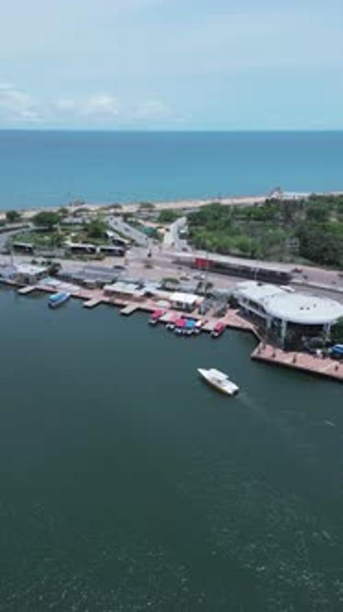 Aerial view of Bocagrande district in Cartagena Colombia