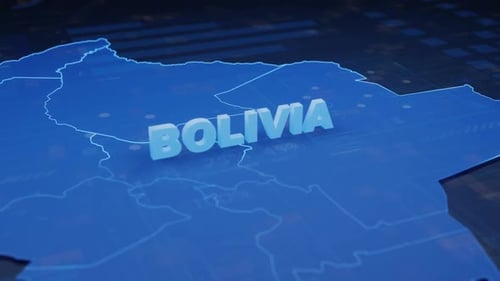 Bolivia Map Futuristic Digital Background