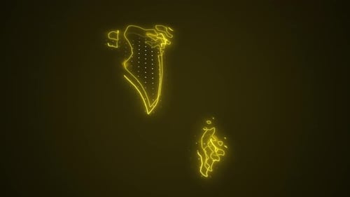 Digital Neon Country Map Outline Reveal