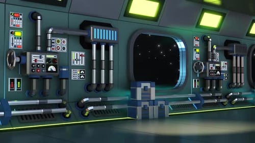 Corridor in a space station or spaceship