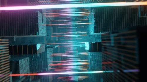 Abstract Neon City Vj Loop