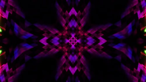 Design abstrato colorido com padrão de estrela no meio. Caleidoscópio
VJ loop