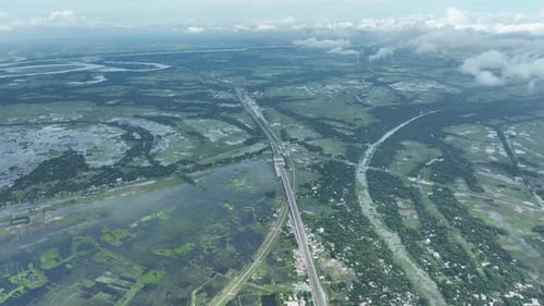 Aerial view of Bhanga four circle, Faridpur, Bangladesh.