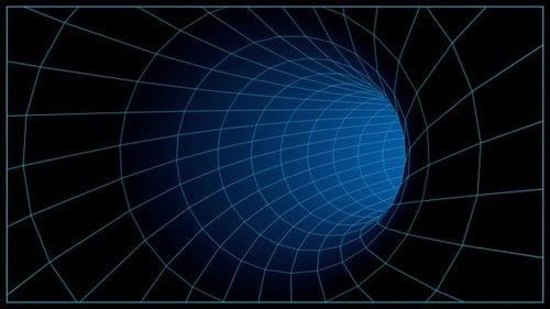 Abstract Tunnel in Grid Retro Style Loop