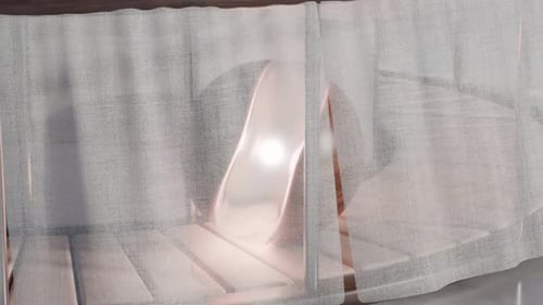 3D-Schleifenformanimation mit weißer Kugel