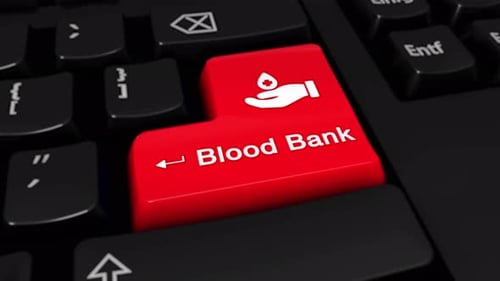 Blood Bank Round Motion On Computer Keyboard Button