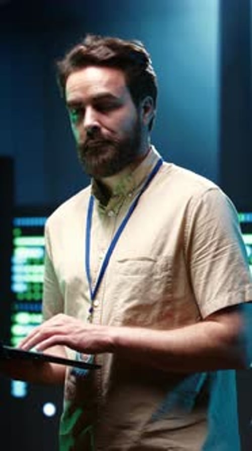 Vertikaler Videoprogrammierer führt Serverprüfung durch