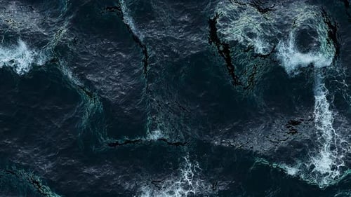3D-Darstellung des Meeres mit Wellen und Schaum. Wunderschöner, abstrakter Meereshintergrund.