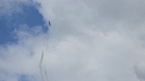 Airplane Aerobatic Stunt in Colorful Blue Sky