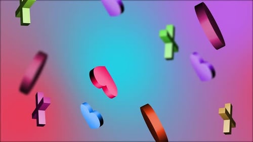 Animation de forme géométrique 3D sur fond dégradé. Forme géométrique 3D rotative et déplacement. Haut Te