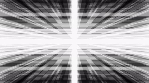 Abstract Black and White Transparent Rectangles Tunnel Animation