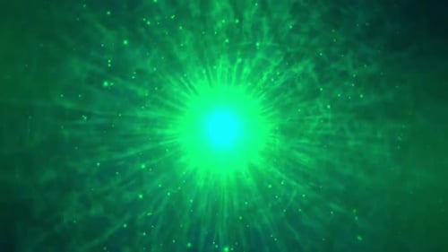4k Green Glowing Lights Motion Background
