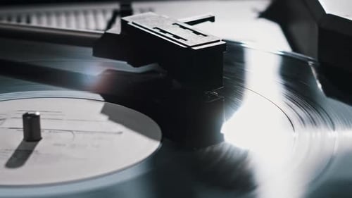 Vintage Vinyl Record Spinning on a Turntable