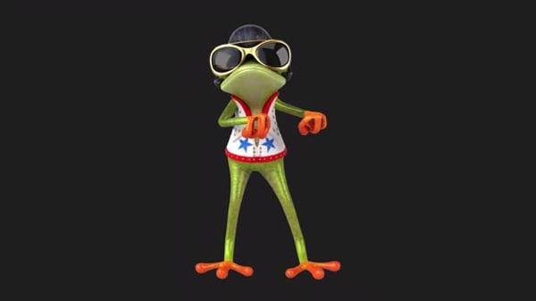 Fun 3D cartoon rocking frog (with alpha channel included), Backgrounds ...