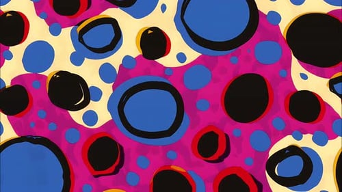 Colorful Bubble Pop Art Background Funky Cartoon Abstract Circles Pattern Loop (4K)