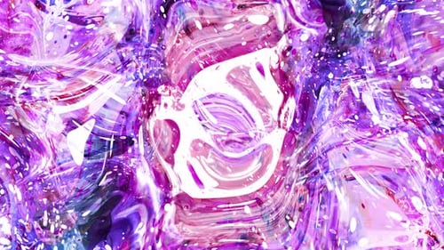 Abstract Purple Fluid Motion Background with White Glitter Particles