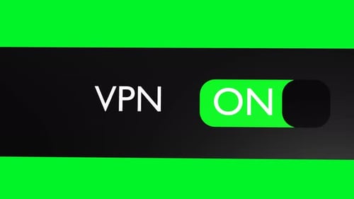 Ative o botão VPN, controle deslizante. Rede privada virtual. Conexão segura com a internet.