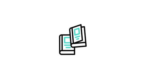 Animated Books Icon Opening Pages Flat Design