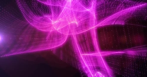 Glowing Abstract Flowing Particle Wave Background
