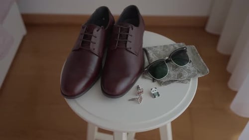 groom accessories arranged for an elegant wedding moment